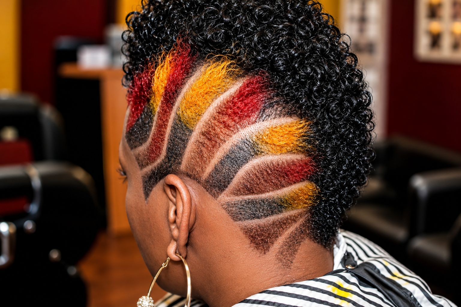 Flame hair design portfolio cut